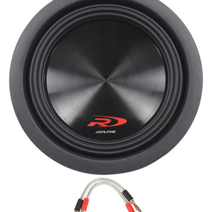 (2) Alpine SWR-8D4 8" 1000w Dual 4 Ohm Car Subwoofer+Sealed Sub Enclosure Box