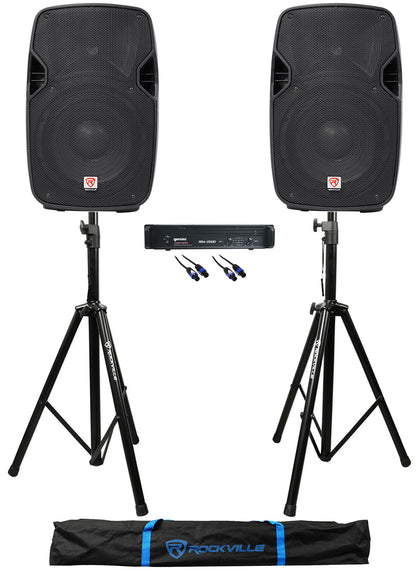 (2) SPGN108 10" 800W DJ/Pro PA Speakers+2000W Amplifier+Stands+Cables
