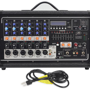 Peavey Pvi6500 400w 6-Ch Powered Live Sound Mixer w/ Bluetooth PVI 6500+Blue Mic
