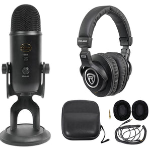 Yeti Blackout Studio USB Condenser Recording Microphone Mic+Monitor Headphones