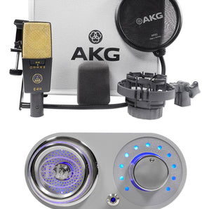 AKG C414 XLII Studio Condenser Recording Microphone Mic+Blue Robbie Pre-Amp