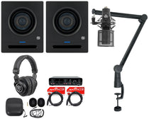 (2) Eris Pro 4 Monitors + Interface + Mic + Headphones + Boom Arm