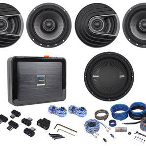 Alpine PDX-V9 900w 5-Channel Amplifier+4) Polk Audio 6.5" Speakers+12" Subwoofer