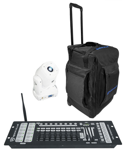 ROCK SPOT 260W WHITE DJ Moving Head Light+Wireless DMX Controller+Bag