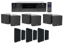 6-Zone Bluetooth Receiver with Black Cube & Wall-Mount Speakers
