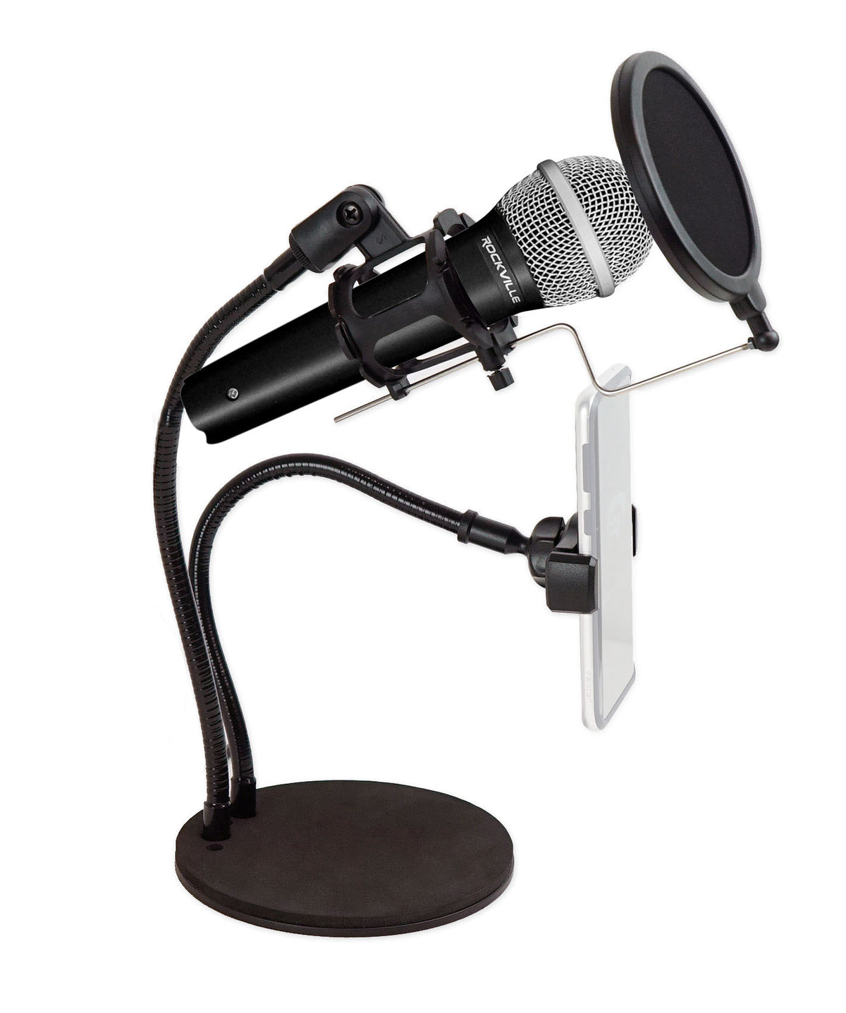 Conference Room/Work From Home/Office Desk Stand + Mic + Phone Holder