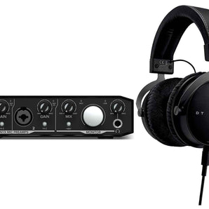 Beyerdynamic DT 1770 Pro 250 Ohm Studio Recording Headphones Bundle with Mackie Interface