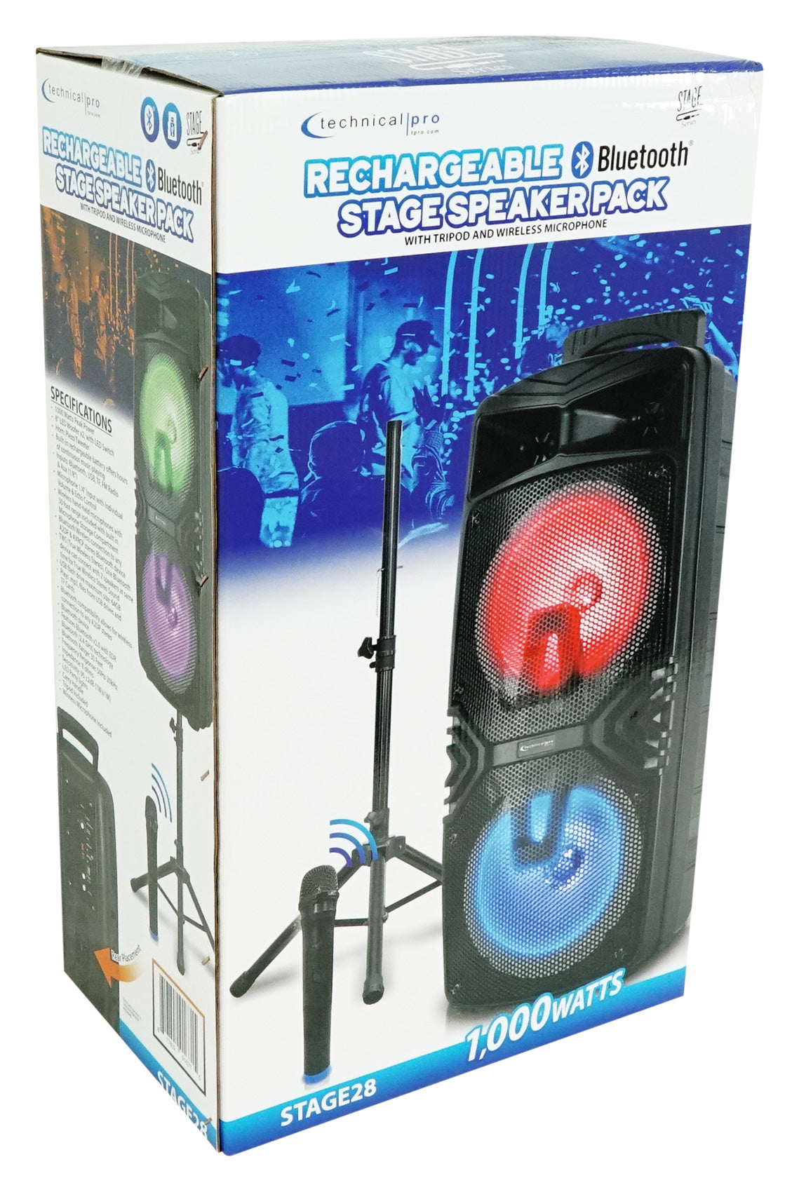 Dual 8" Karaoke Machine Bundle with Stand & (2) Microphones