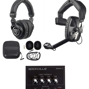 Beyerdynamic DT 108 Black 50 ohm Broadcast Headphones+Studio Headphones+4Way Amp