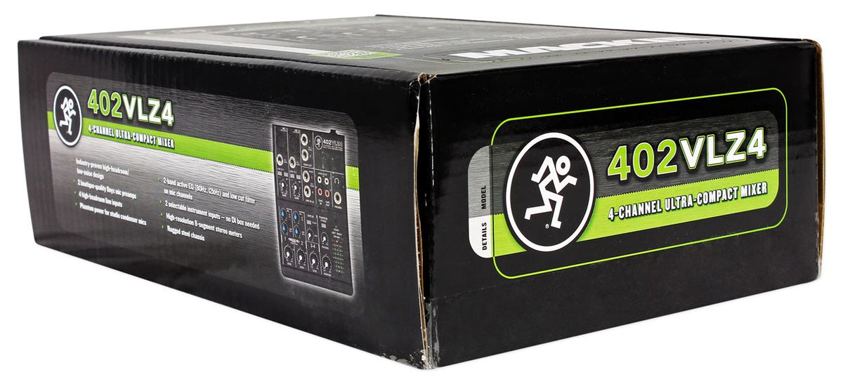 New Mackie 402VLZ4 4-channel Compact Analog Low-Noise Mixer w/ 2 ONYX Preamps