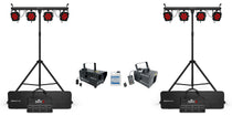 2 4BAR HEX ILS RGBAW+UV LED Wash Lighting Systems + Haze Machine + Fogger