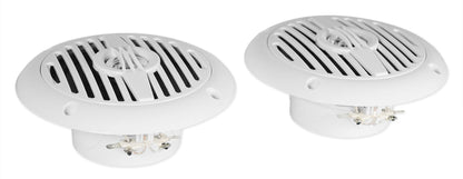(4) MS40W White 4" Speakers + Marine Tower Enclosures + Bluetooth Amp