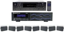 6-Zone Receiver with (4) Pairs of Black 6.5" Indoor/Outdoor Speakers, Home Package