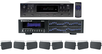 6-Zone Receiver with (4) Pairs of Black 6.5" Indoor/Outdoor Speakers, Home Package