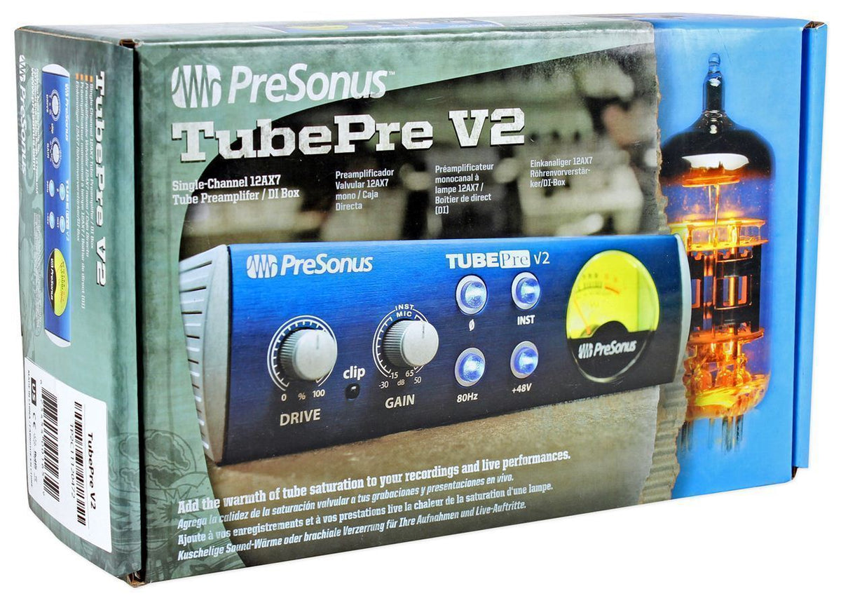 Presonus TubePre V2 Vacuum Tube Preamp + DI Direct Box, For Recording/Live Sound