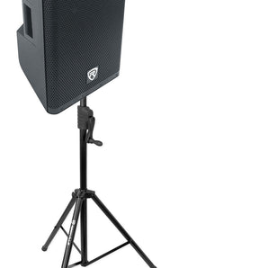 Rockville DX12 12" Class D 500 Watt RMS Powered DJ PA Speaker+Crank-Up Stand+Bag