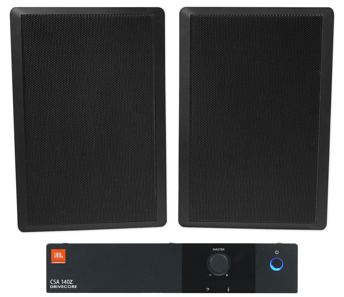 CSA 140Z Commercial 70V Amplifier + (2) Black 5.25" Slim Wall Speakers