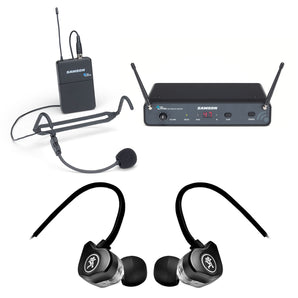 SAMSON Concert 88x 100-Channel Wireless Headset Microphone mic+Earbuds - K Band