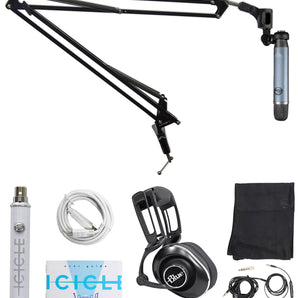 Blue Podcast Podcasting Recording Bundle w/Ember Mic+USB+Lola Headphones
