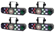 (4) Furious Five RG RGBW+UV LED DMX Laser/Strobe/Derby Effect Lights