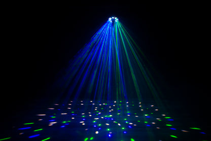 (2) Furious Three RG LED Moonflower/Wash/Laser Effect Lights