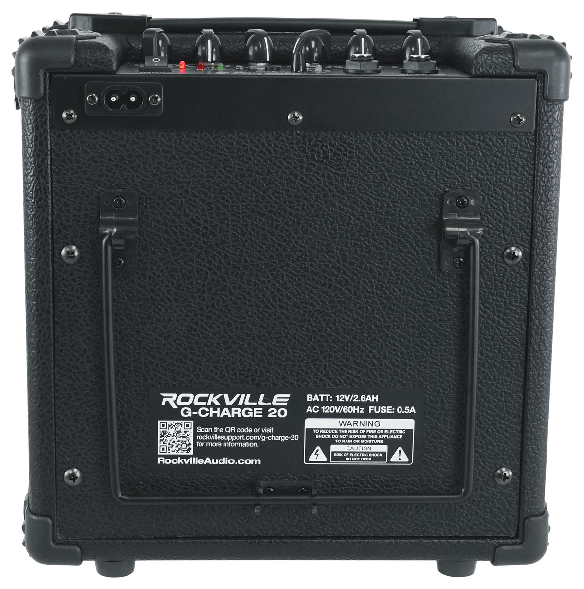 G-CHARGE 20 Black Rechargeable Guitar Amplifier w/Reverb+Headphones