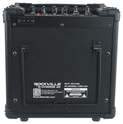 G-CHARGE 20 Black Rechargeable Guitar Amplifier w/Reverb+Headphones