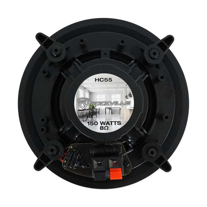 Rock Zone 8 Ch. Multi Room Receiver+(16) 5.25" Black Ceiling Speakers