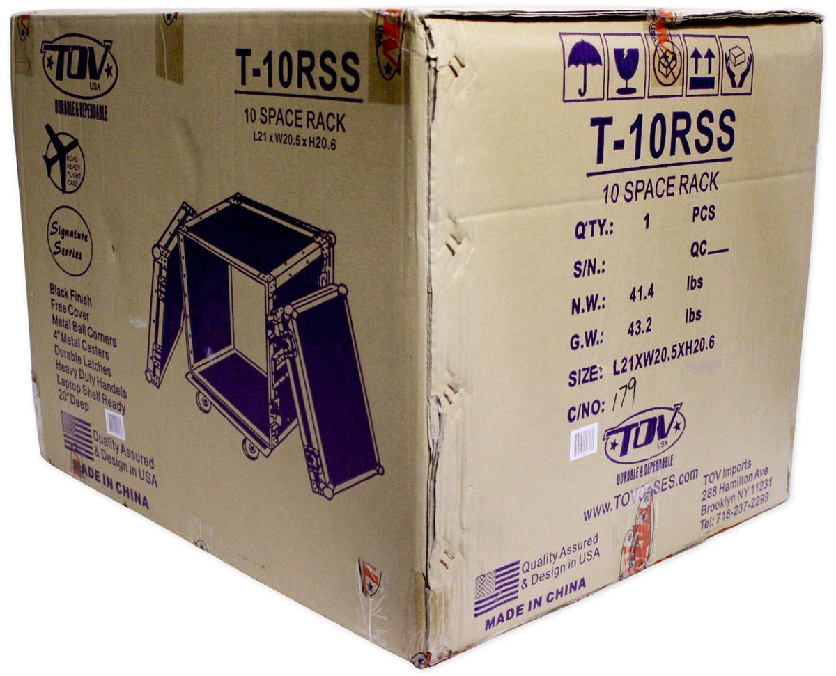 Pro X T-10RSS 10U Space ATA Equipment Rack Case w/4" Wheels/Casters