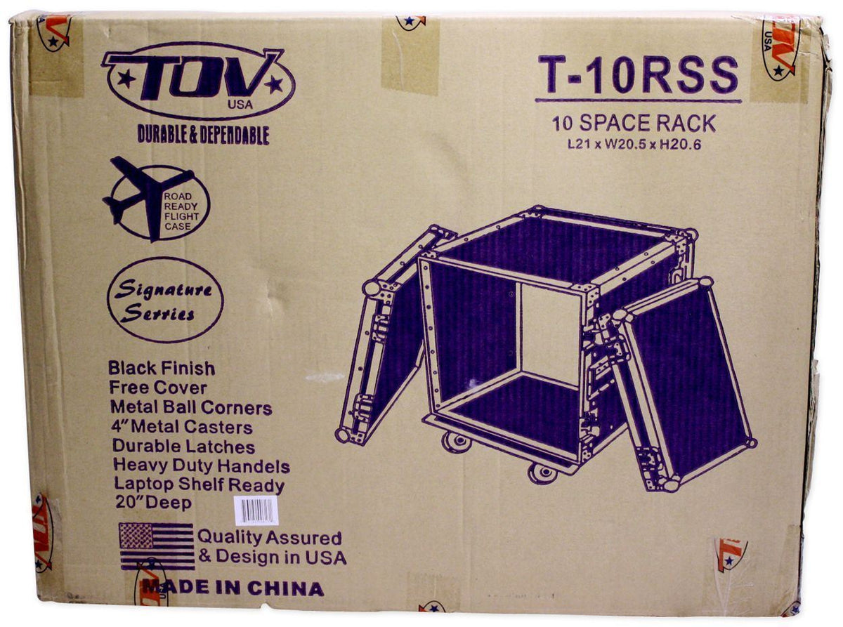 Pro X T-10RSS 10U Space ATA Equipment Rack Case w/4" Wheels/Casters