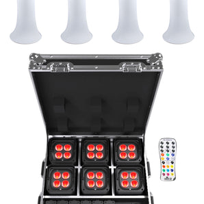 Chauvet Freedom Flex H4 IP X6 (6) Wireless D-Fi RGBAW+UV Par Lights+(4) Tables