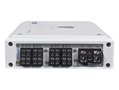Rockville RXM8BTW 8 Channel Marine/Boat Bluetooth Amplifier+Kicker 4Zone Control