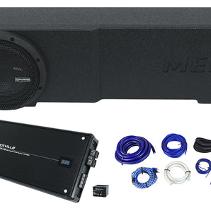 Memphis Audio MJMECHEV8D1V2 Subwoofers+Amp For 2007-Up Chevrolet+GMC Crew Cab