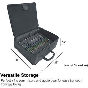 Rockville Pro Mixer Bag w/6 Padded Dividers Fits Yamaha MG16