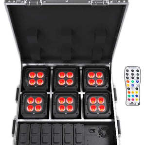 Chauvet Freedom Flex H4 IP X6 (6) Wireless D-Fi RGBAW+UV Par Lights+(4) Tables