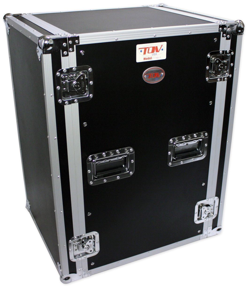 Pro X TOV T-16RSS 16U 3/8" Wood ATA300 Rack DJ Amplifier Flight Case w/ Wheels