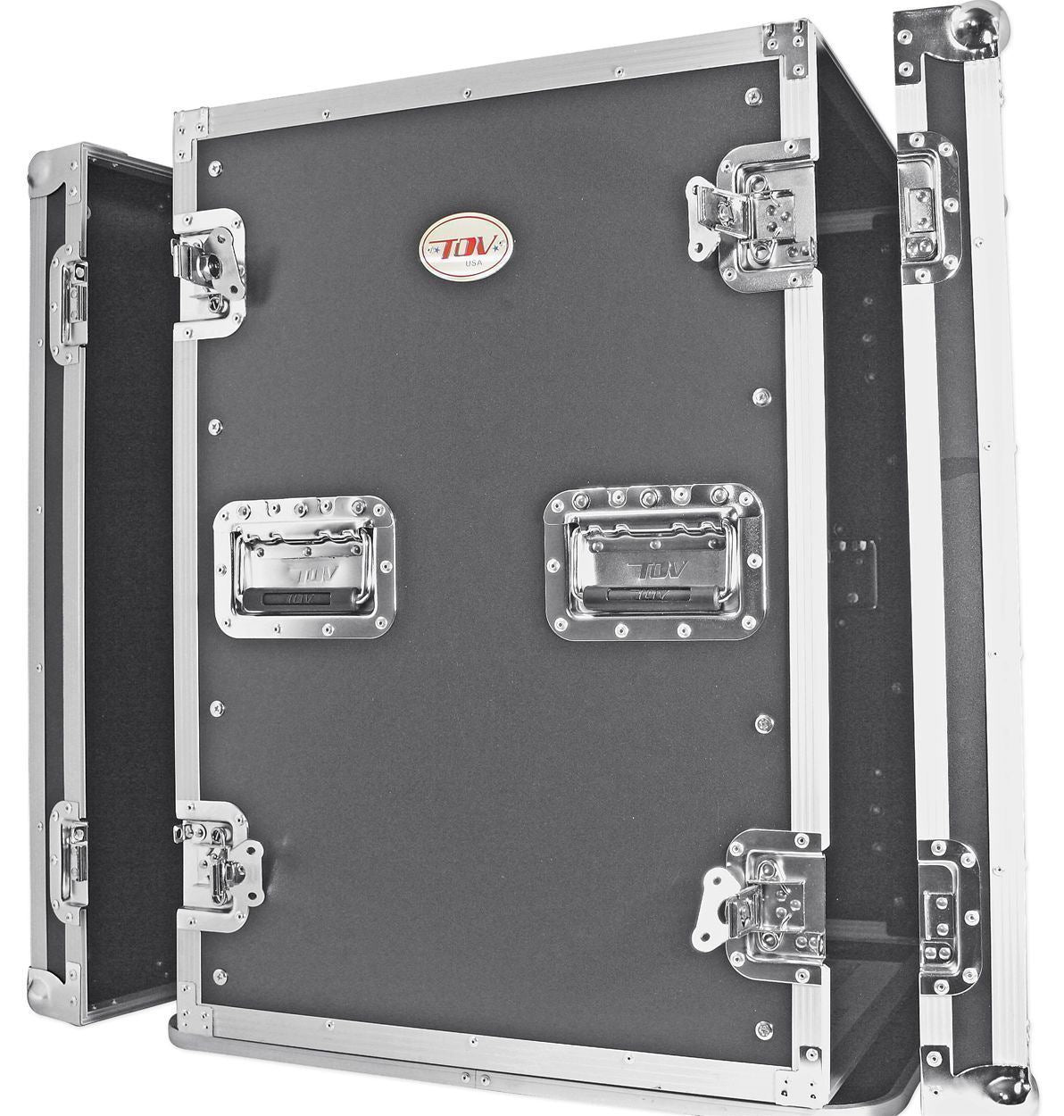 Pro X TOV T-16RSS 16U 3/8" Wood ATA300 Rack DJ Amplifier Flight Case w/ Wheels