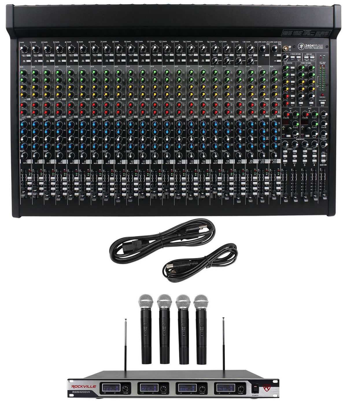 2404VLZ4 24-Channel FX Mixer & Quad VHF Wireless Mic System