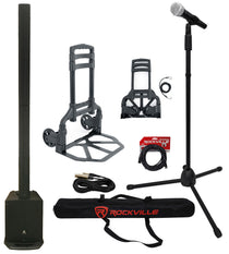 AS8 1000W Powered Line Array DJ PA Speaker w/ Mic, Trolley + Cable