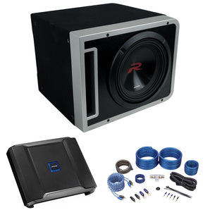 Alpine R2-SB10V 10" 750w R2-W10D4 Subwoofer+Ported Sub Enclosure Box+Alpine Amp