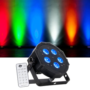 American DJ ADJ MEGA HEX PAR Can RGBWA+UV Slim LED Wash Light Up-Light+Remote