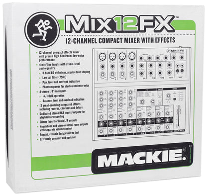 New Mackie Mix12FX 12-Channel Compact Mixer W/FX Proven Performance Built Rugged