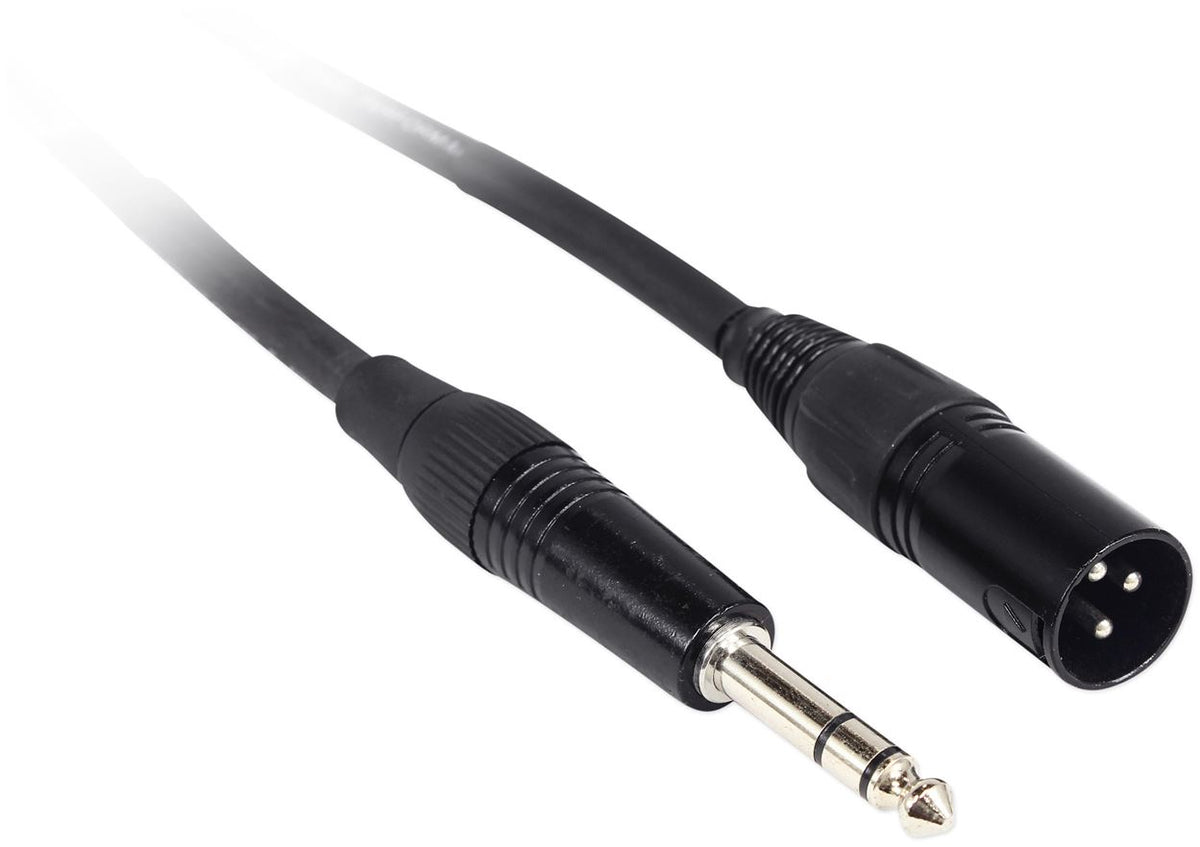 6 10' Male REAN XLR to 1/4'' TRS Cable (3 Colors x 2 of Each)