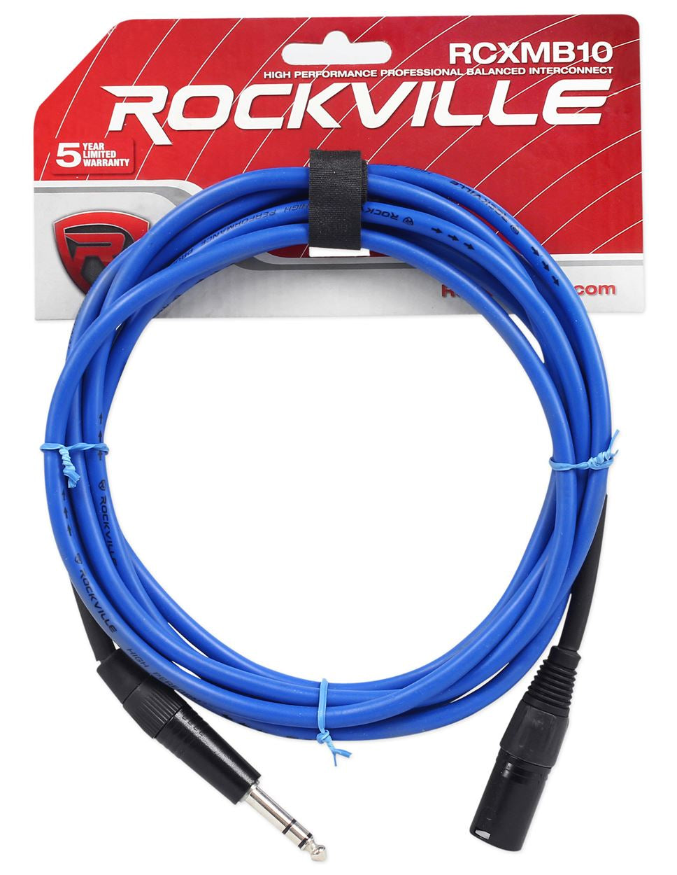 6 10' Male REAN XLR to 1/4'' TRS Cable (3 Colors x 2 of Each)