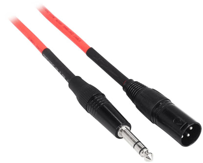 6 10' Male REAN XLR to 1/4'' TRS Cable (3 Colors x 2 of Each)