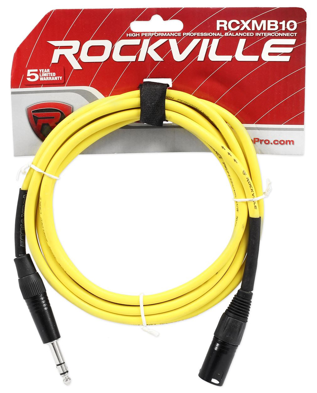 8 10' Male REAN XLR to 1/4'' TRS Cable (4 Colors x 2 of Each)