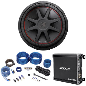 Kicker 43CVR154 COMPVR 15" 1000 Watt Car Subwoofer Sub+Mono Amplifier+Amp Kit