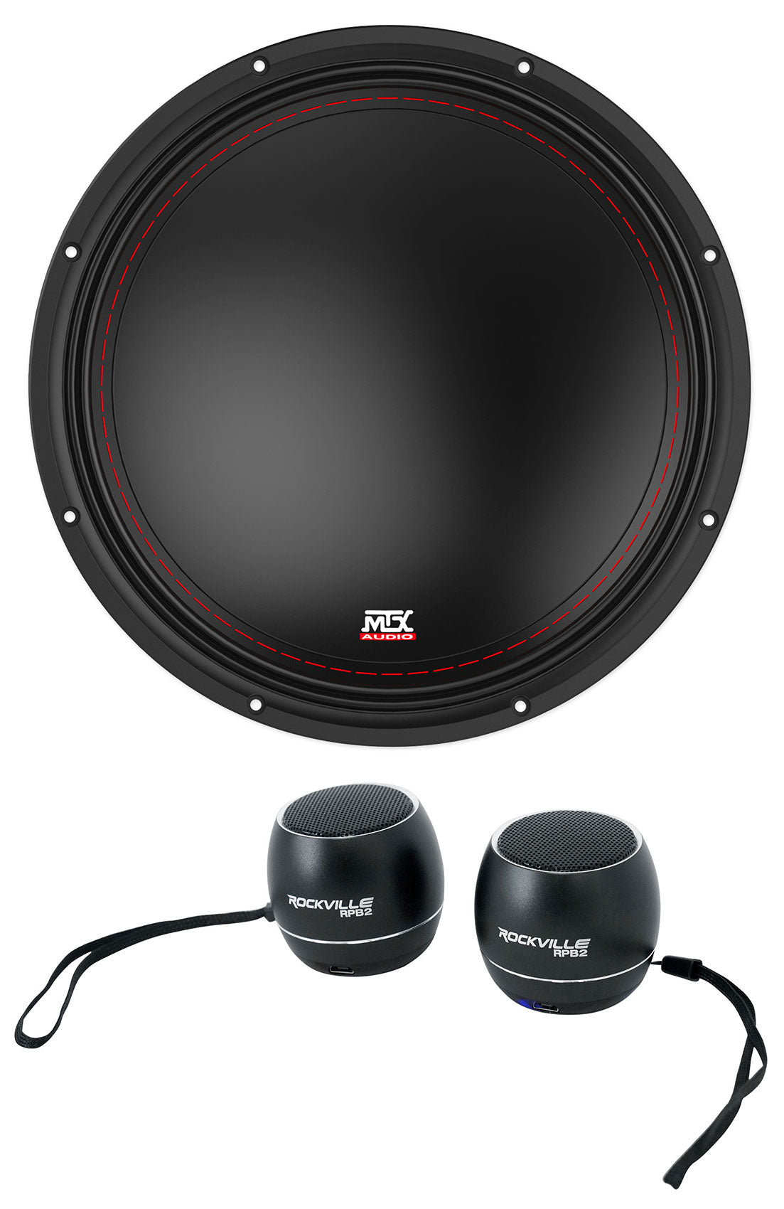 MTX 3512-02 12" Subwoofer + Portable Bluetooth Speakers
