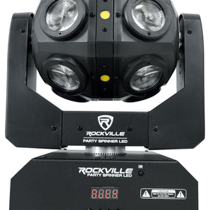 Rockville Party Spinner LED Moving Head RGBW DJ Light with DMX Controls+18 LED's