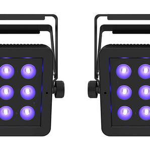 (2) Chauvet DJ LED Shadow 2 ILS Black Lights w/Eye Candy Effects D-Fi USB/DMX